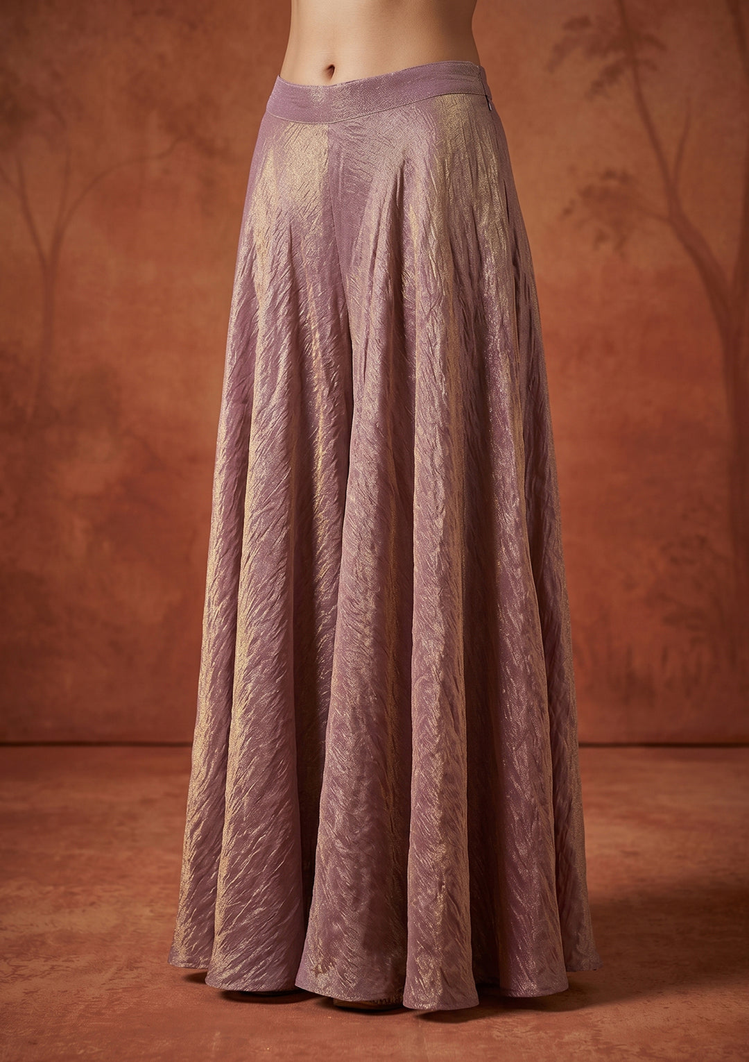 Mauve Cutdana Tissue Readymade Salwar Suit