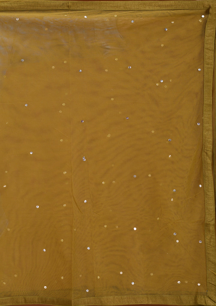 Mehendi Cutdana Tissue Readymade Salwar Suit
