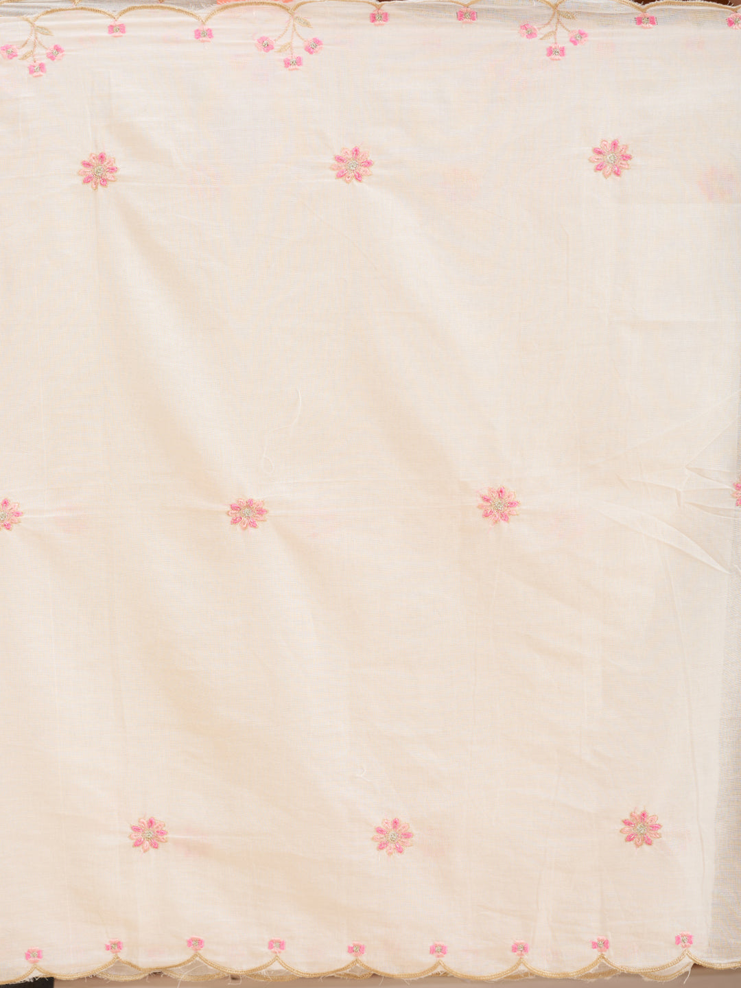 Cream Threadwork Cotton Readymade Salwar Suit