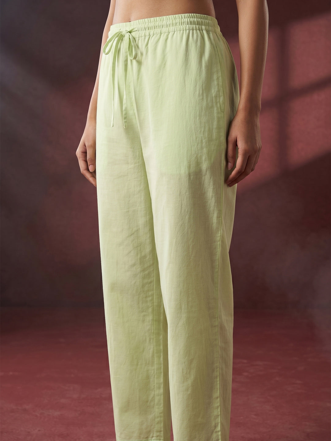 Pista Green Threadwork Cotton Readymade Salwar Suit