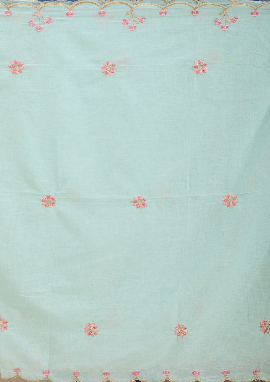 Sea Green Threadwork Cotton Readymade Salwar Suit
