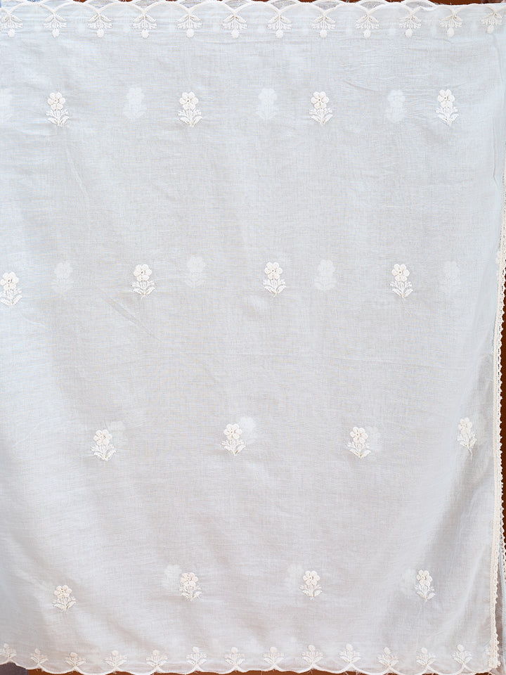 Sky Blue Threadwork Cotton Readymade Salwar Suit
