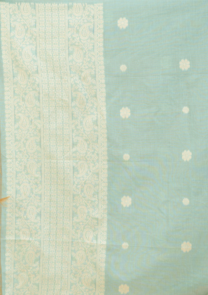 Sea Green Chanderi Threadwork Straight Kurta With Pant Regular And Dupatta