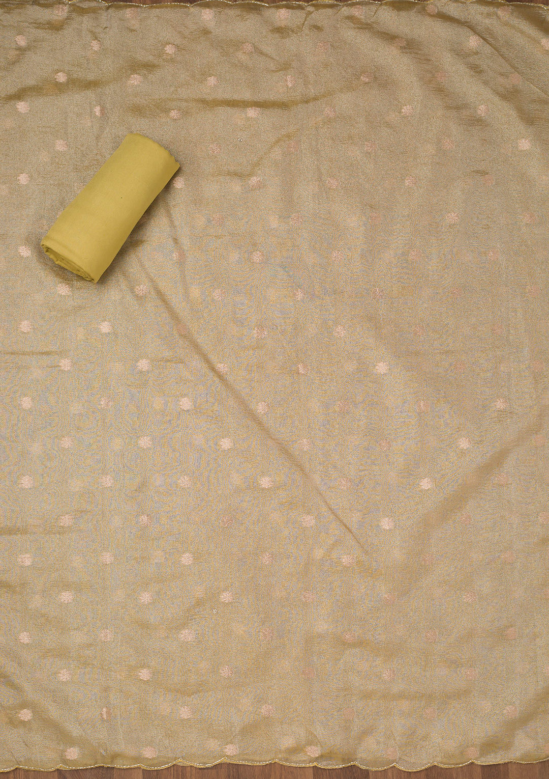 Pista Green Stonework Tissue Unstitched Salwar Suit