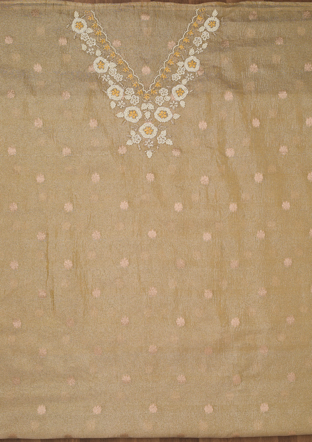 Pista Green Stonework Tissue Unstitched Salwar Suit