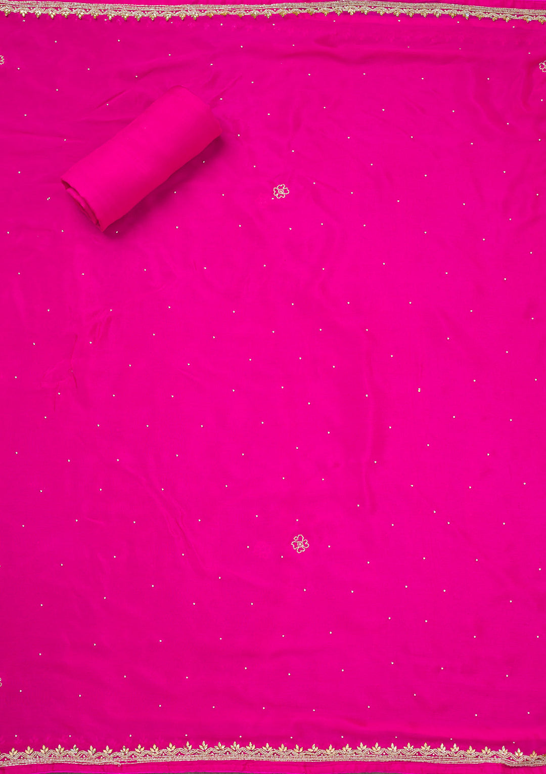 Rani Pink Stonework Chinon Unstitched Salwar Suit