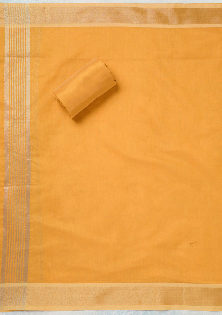 Beige Zariwork (Gold) Banarasi Unstitched Salwar Suit