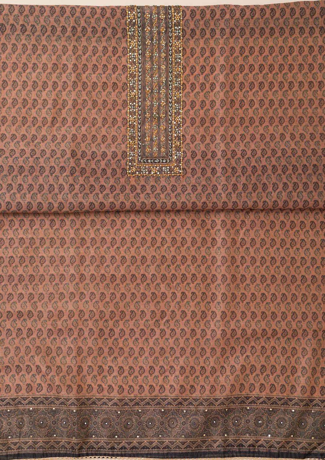 Koskii Chanderi Multicolor Salwar Suit – Unstitched Elegance