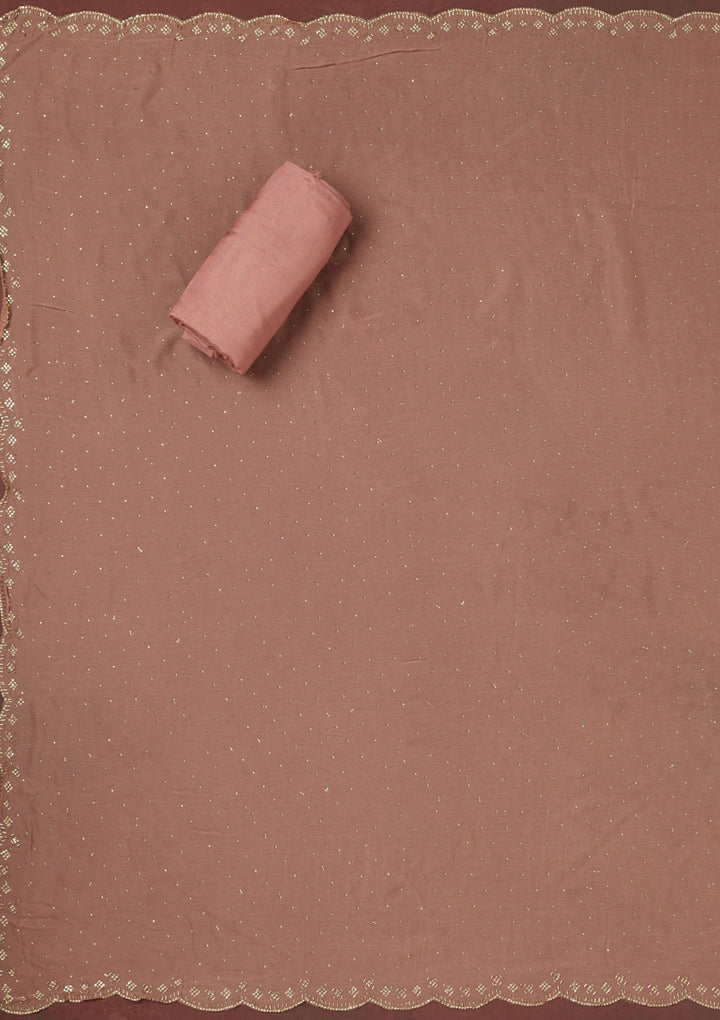 Pink Bling Crepe Unstitched Salwar Suit