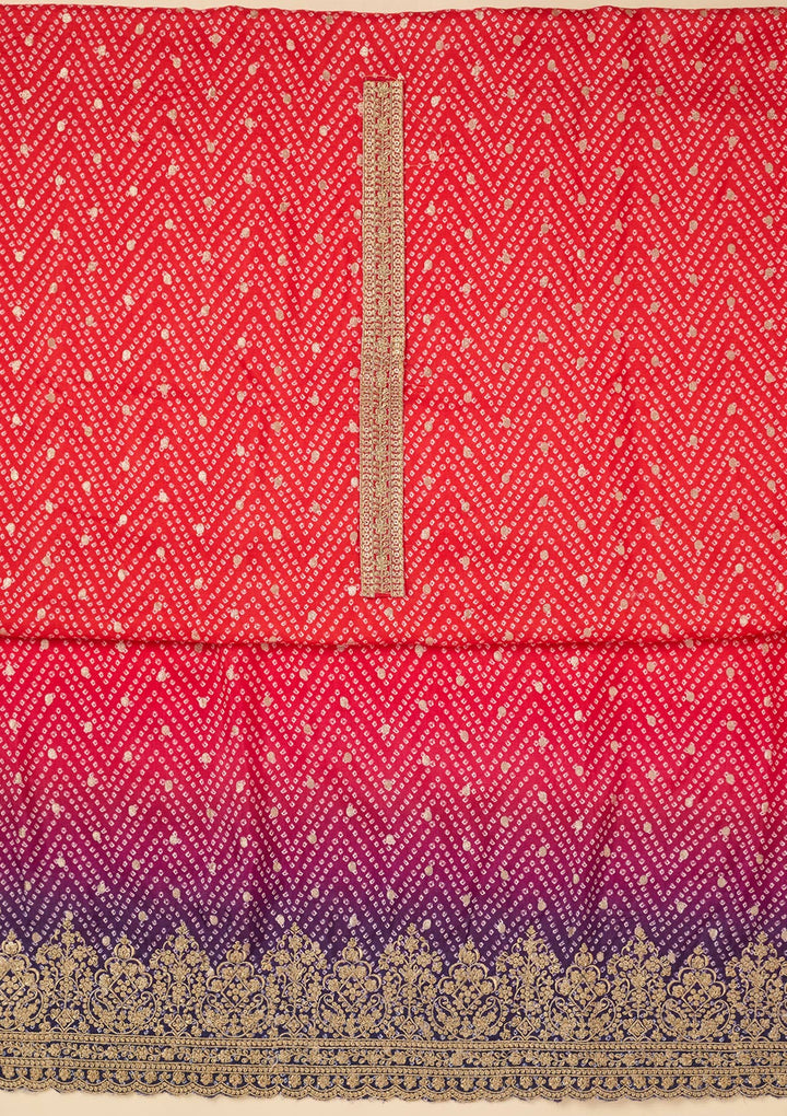 Rani Pink Zariwork Dola Silk Unstitched Salwar Suit