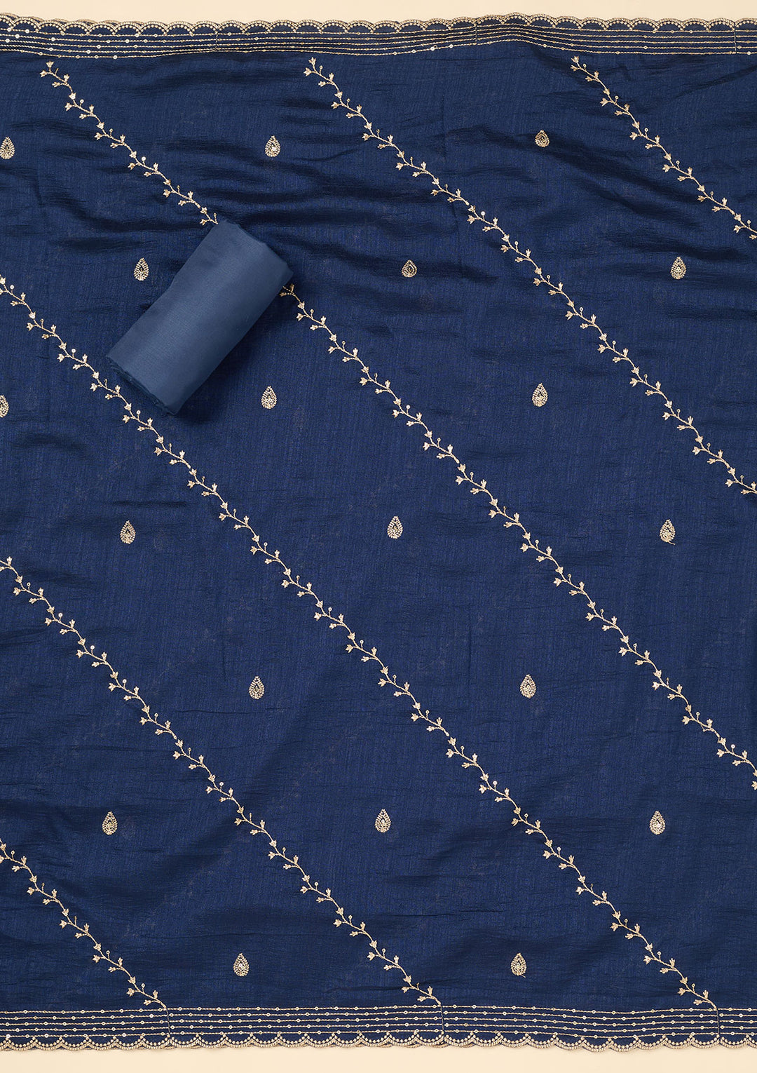 Parrot Green Zariwork Soft Raw Silk Unstitched Salwar Suit