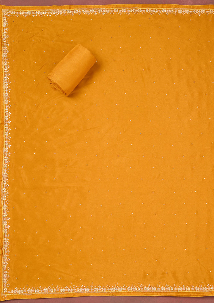 Yellow Cutdana Georgette Unstitched Salwar Suit