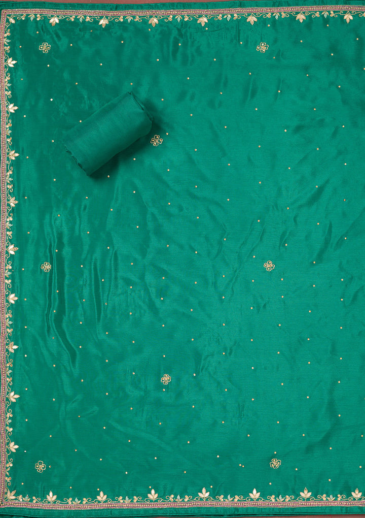Rama Green Stonework Georgette Unstitched Salwar Suit