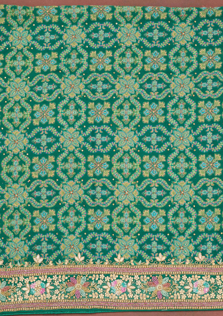Rama Green Stonework Georgette Unstitched Salwar Suit