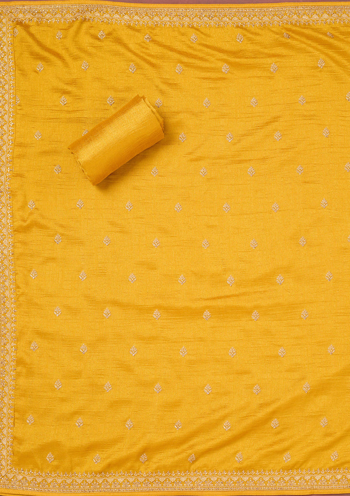Mustard Cording Soft Raw Silk Unstitched Salwar Suit