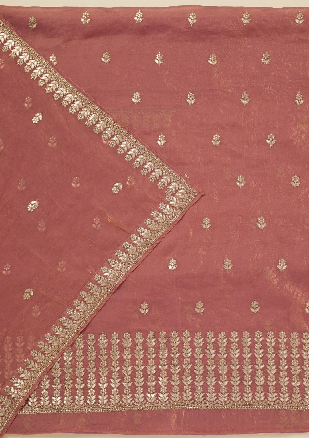 Onion Pink Gotapatti Semi Crepe Unstitched Salwar Suit