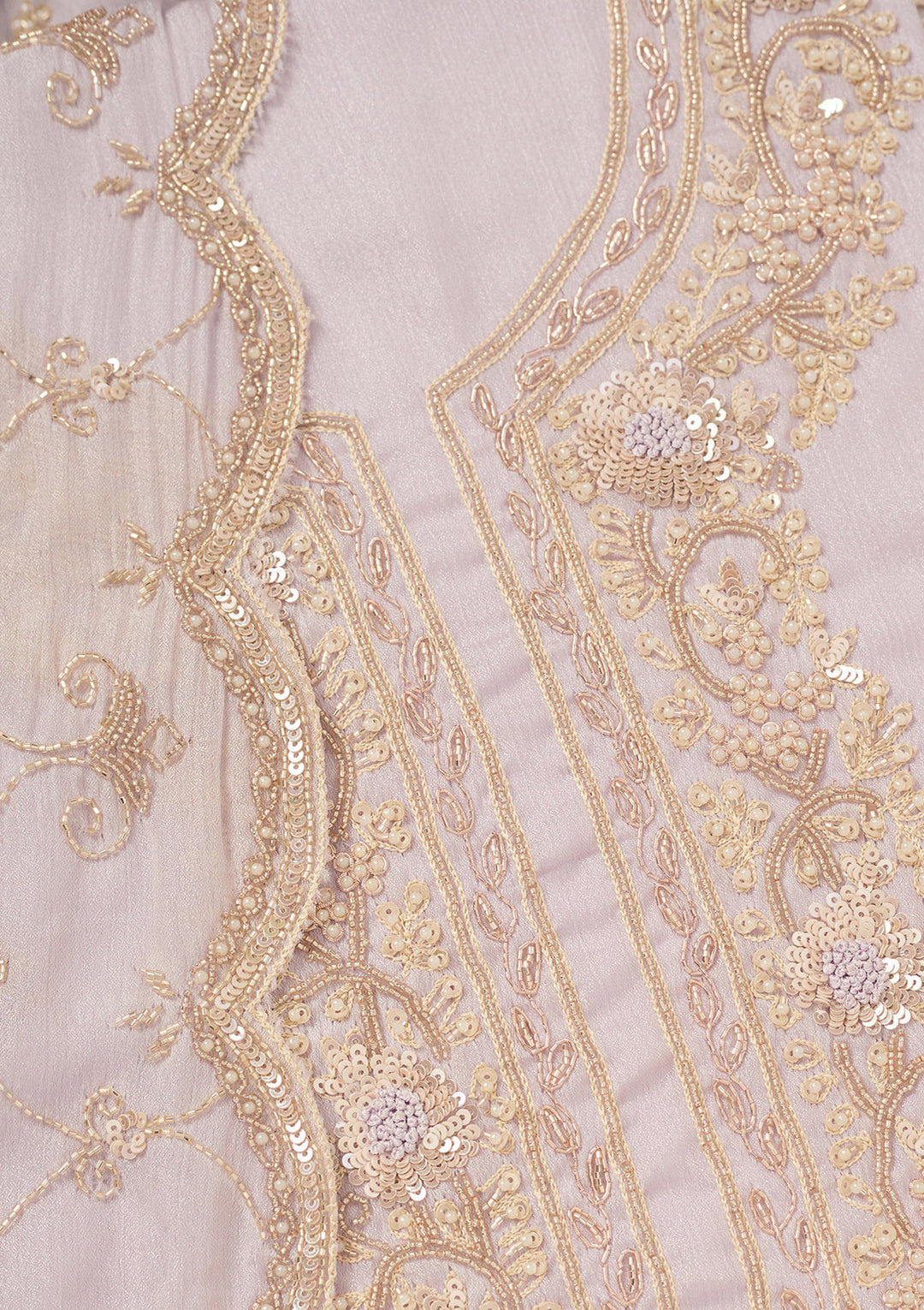 Purple Cutdana Chinon Unstitched Salwar Suit