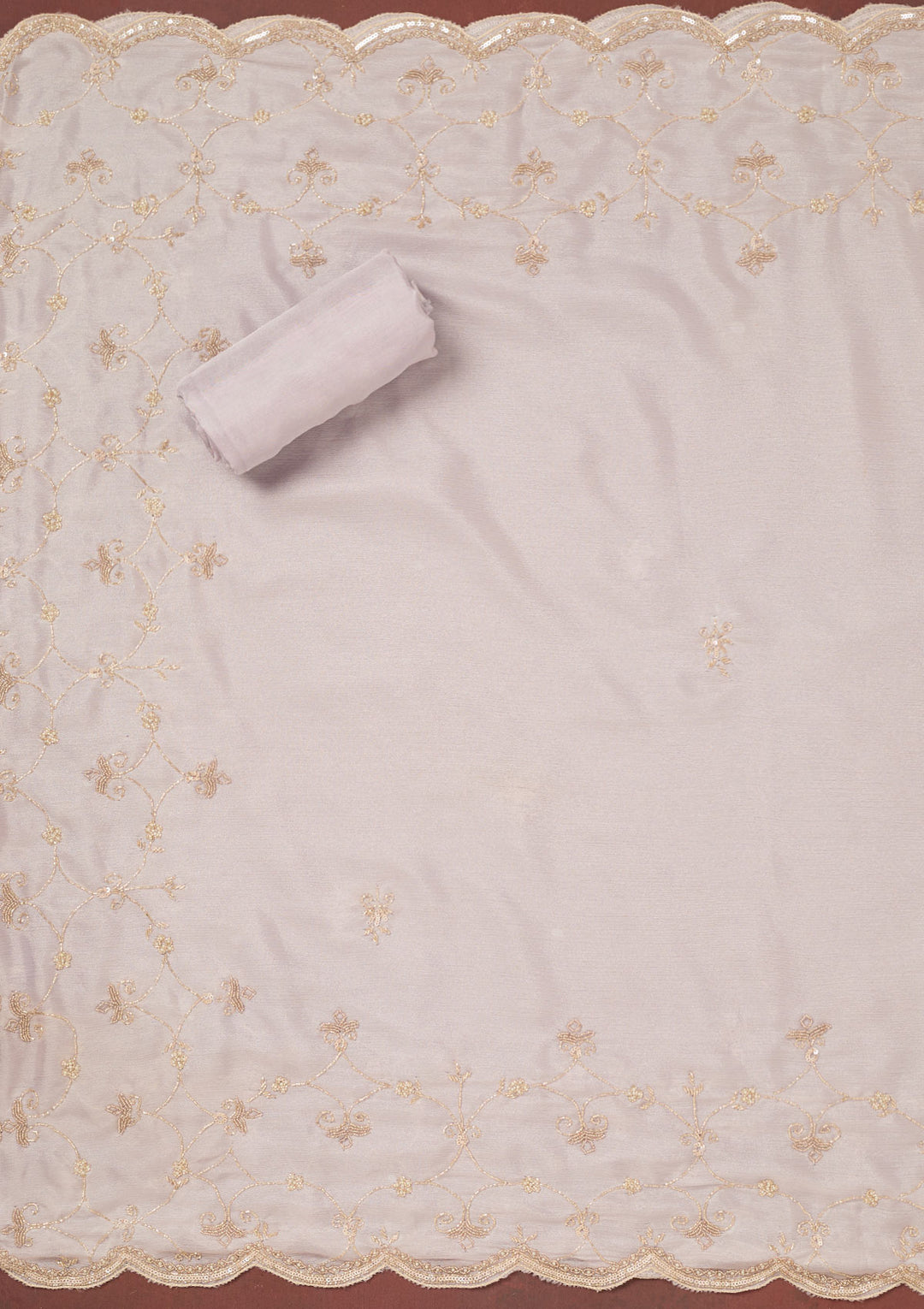 Purple Cutdana Chinon Unstitched Salwar Suit