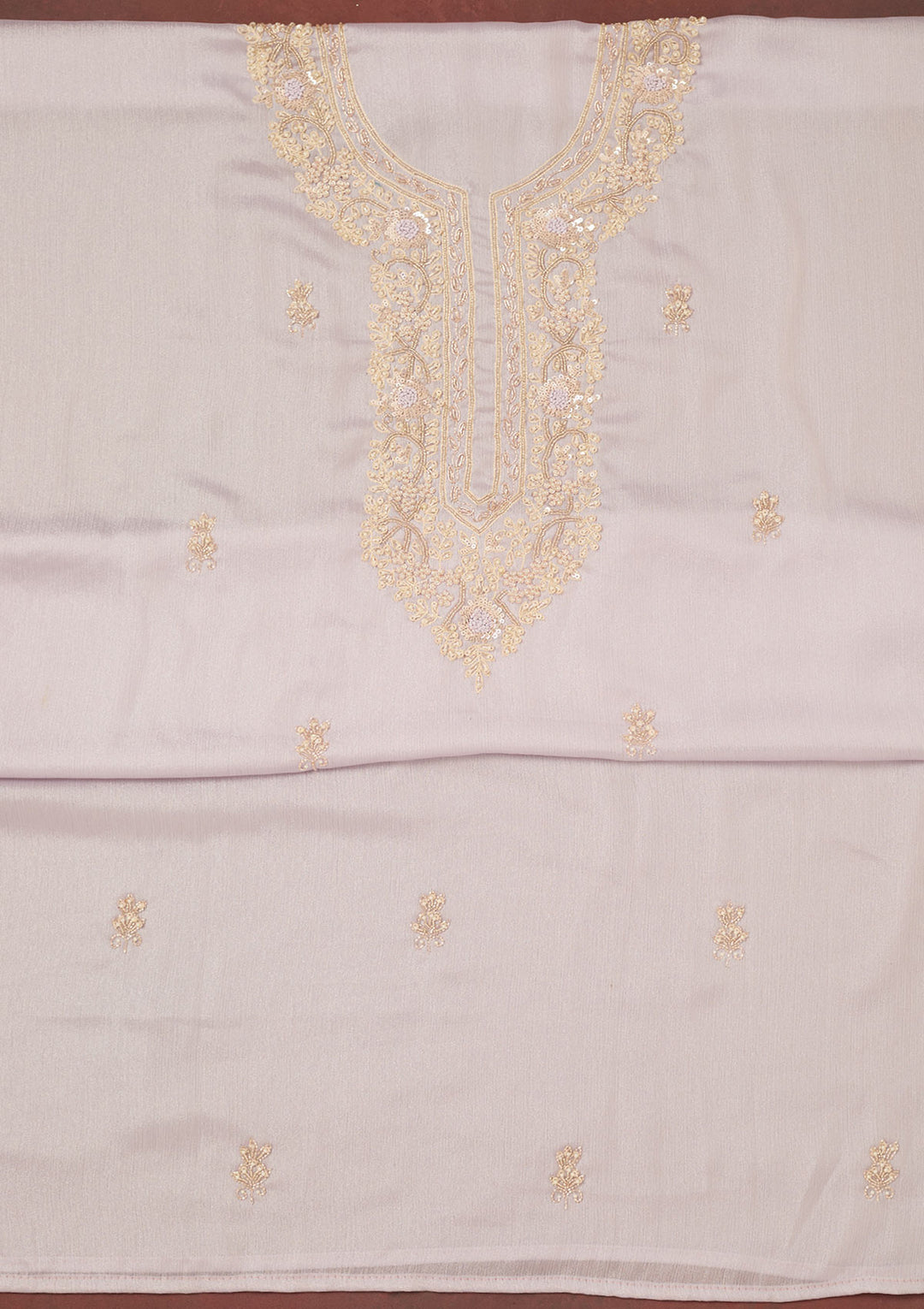 Purple Cutdana Chinon Unstitched Salwar Suit