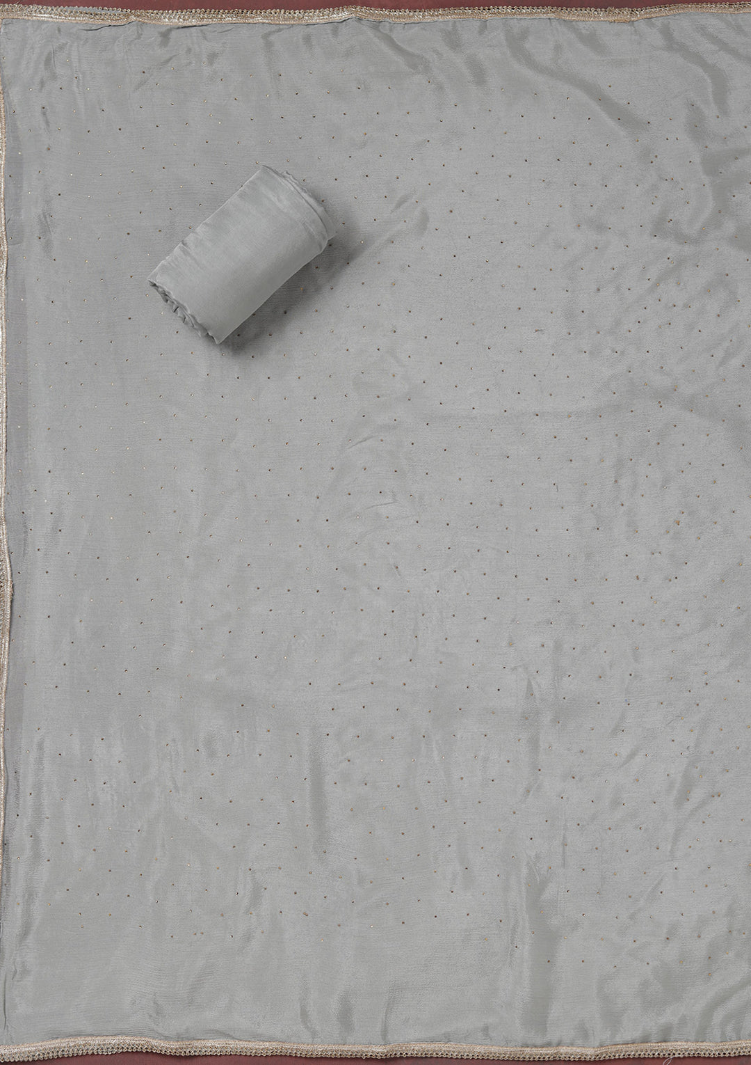 Grey Zariwork (Gold) Organza Unstitched Salwar Suit