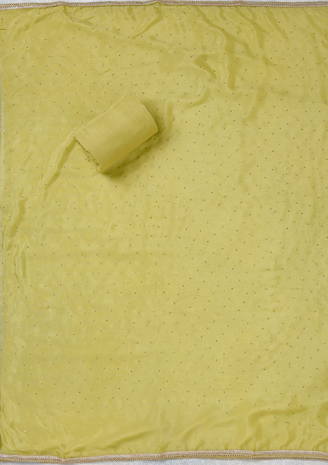 Lemon Yellow Zariwork (Gold) Organza Unstitched Salwar Suit