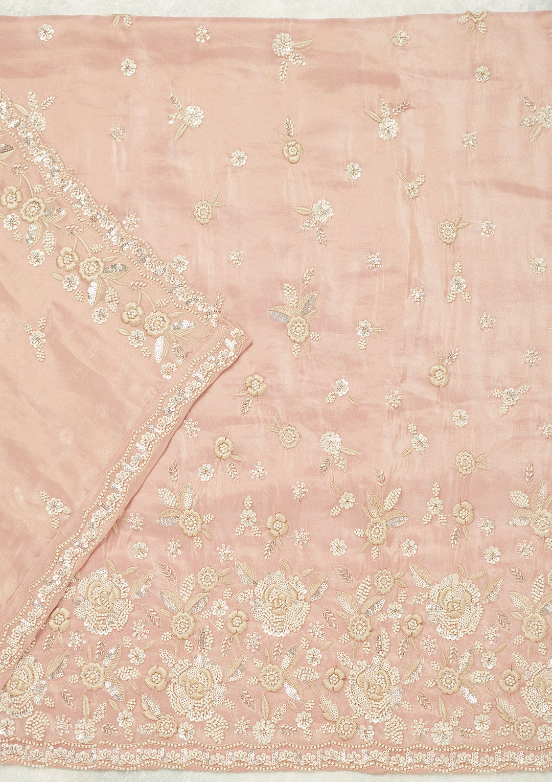 Pink Silver Stonework Tissue Unstitched Salwar Suit