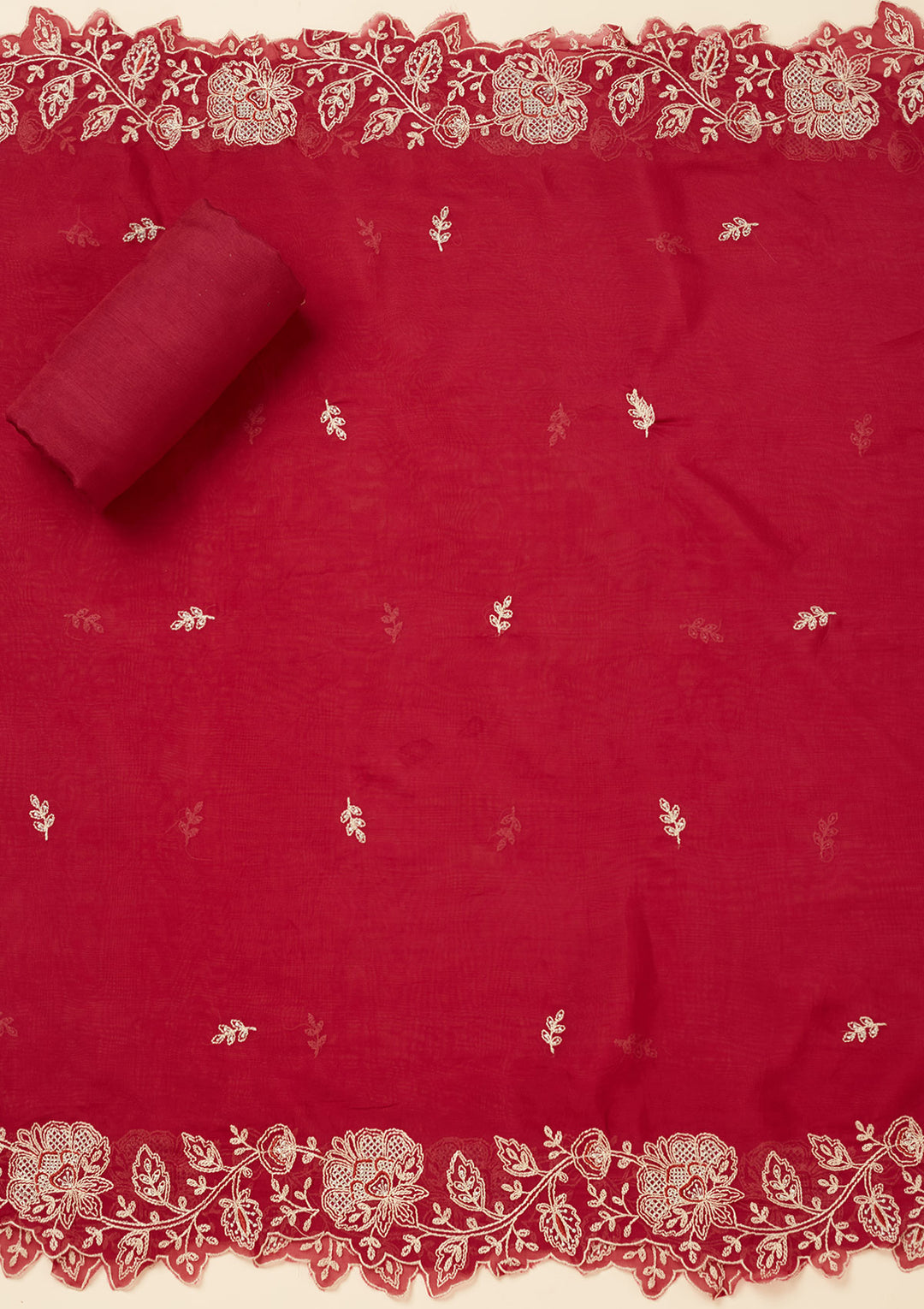 Purple Zariwork (Gold) Chinon Unstitched Salwar Suit