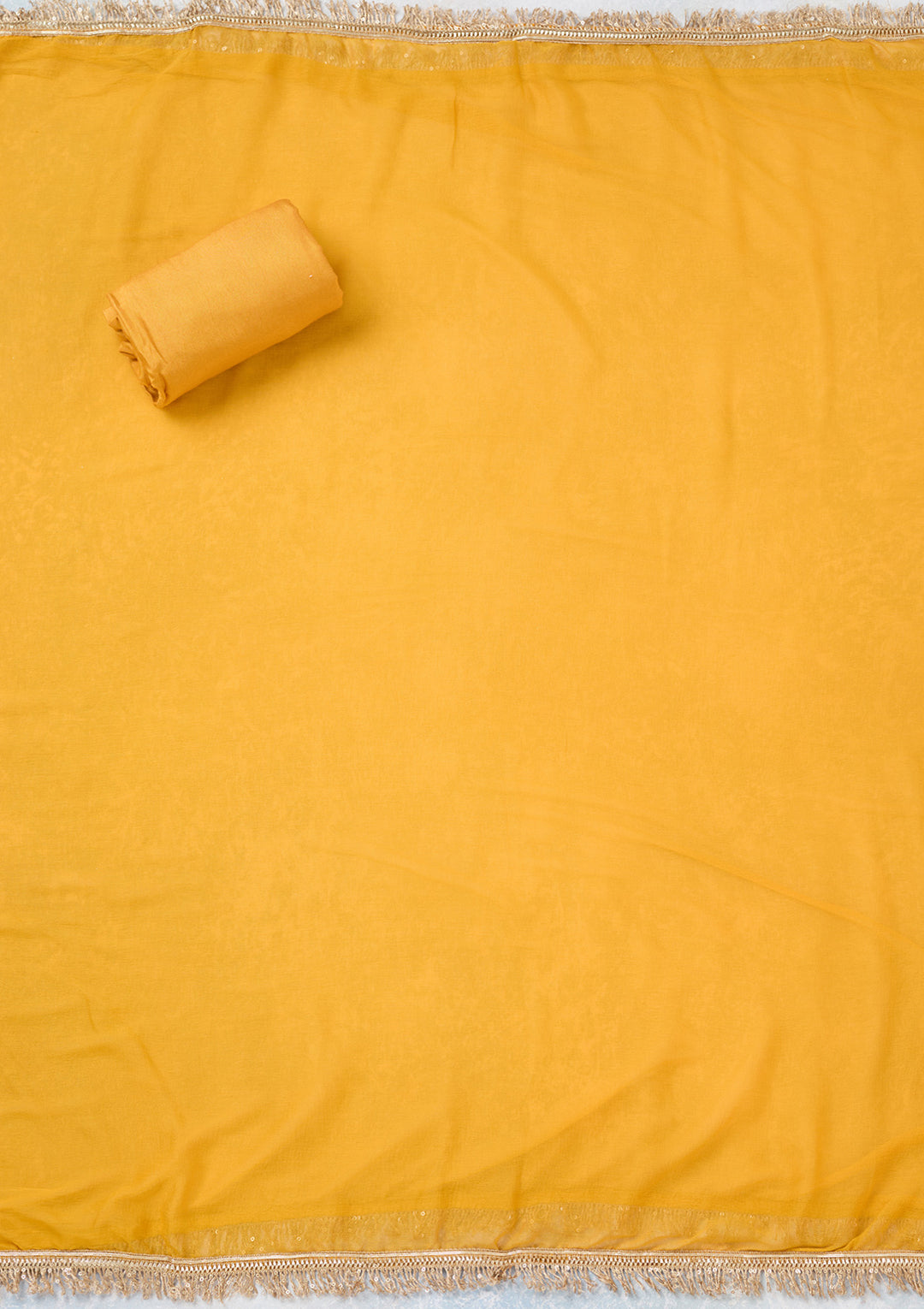 Mustard Zariwork Dola Silk Unstitched Salwar Suit