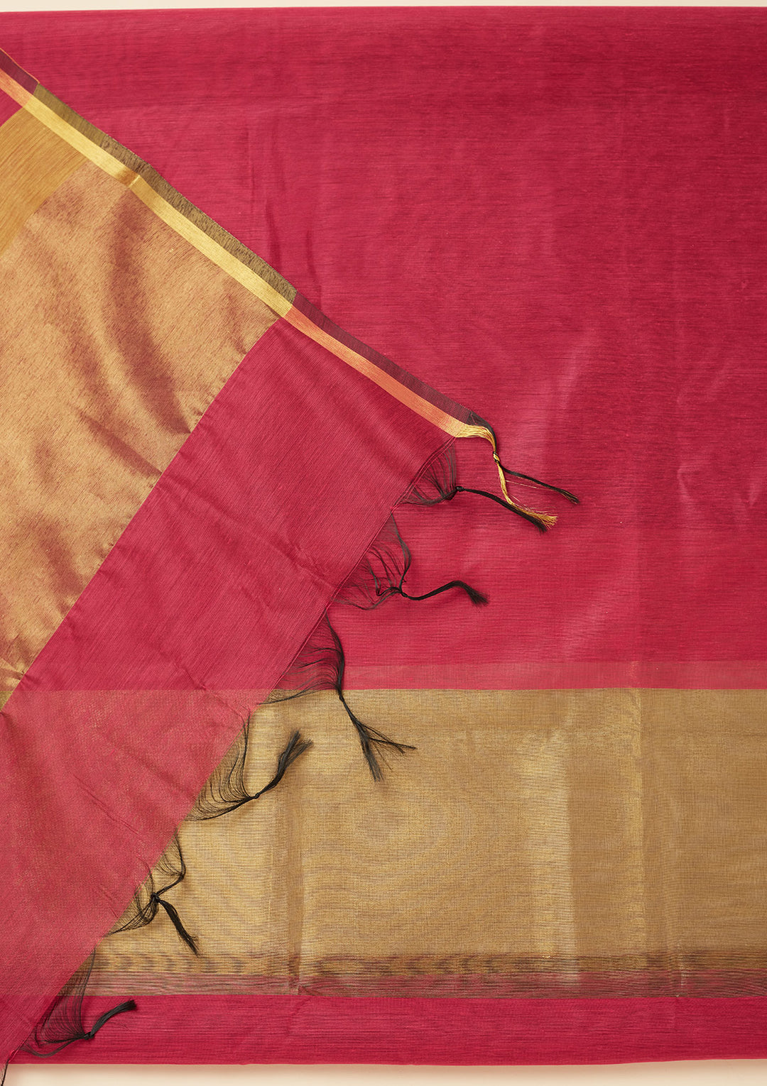 Magenta Pink Tissue Gold Zariwork Unstitched Dress Material With Matching Bottom And Dupatta