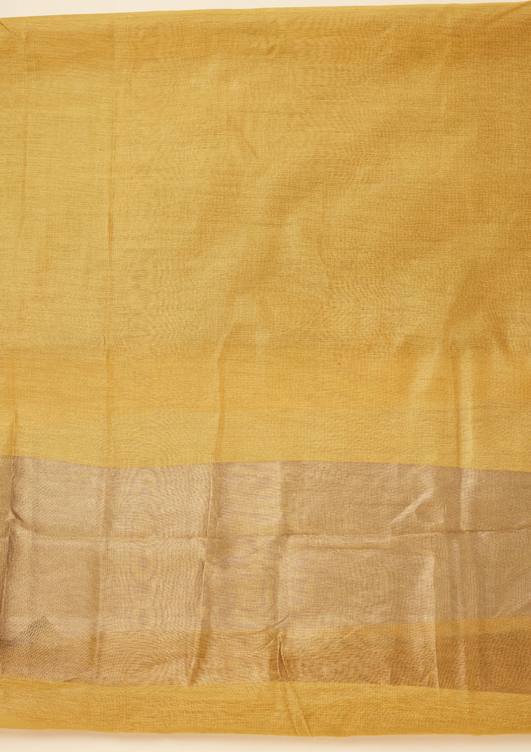 Mehendi Tissue Gold Zariwork Unstitched Dress Material With Matching Bottom And Dupatta