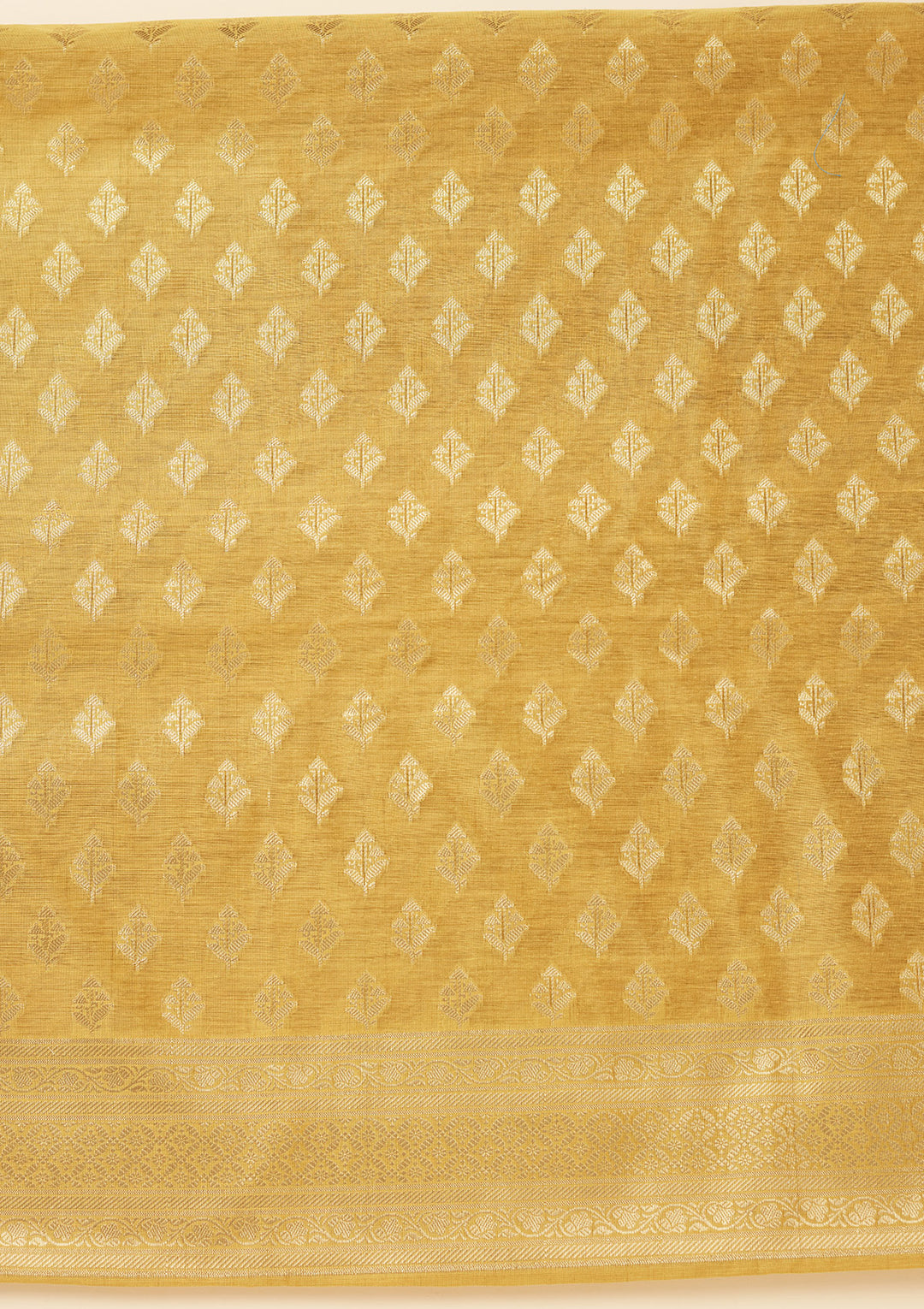 Mustard Zariwork (Gold) Silk Unstitched Salwar Suit