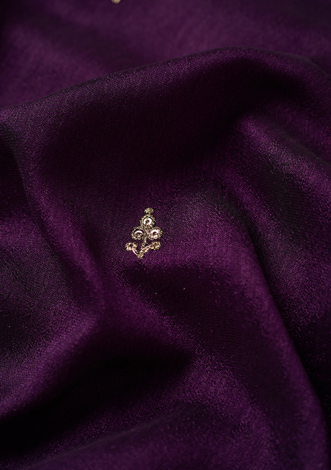Purple Soft Raw Silk Antique Zariwork Straight Kurta With Sharara And Dupatta