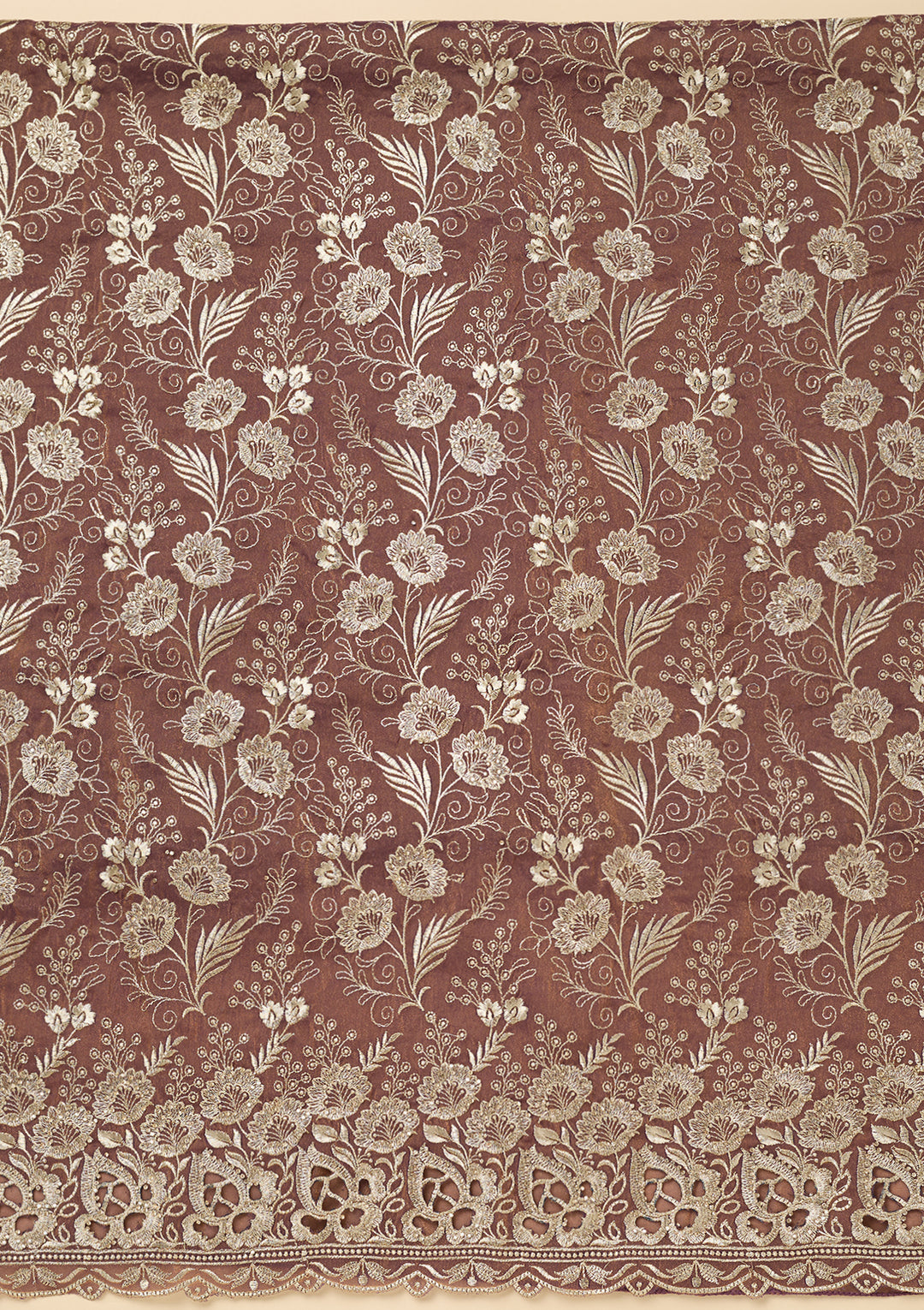 Lavender Zariwork (Gold) Tissue Unstitched Salwar Suit