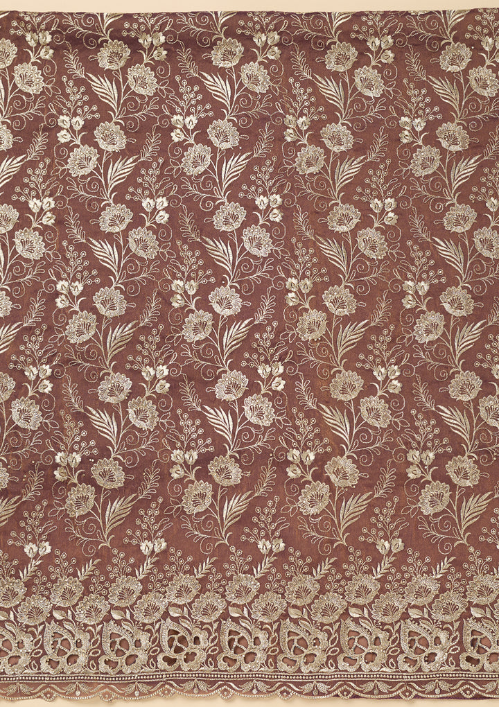 Lavender Zariwork (Gold) Tissue Unstitched Salwar Suit