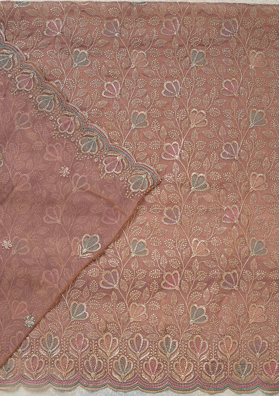 Lavender Zardozi (Gold) Shimmer Unstitched Salwar Suit