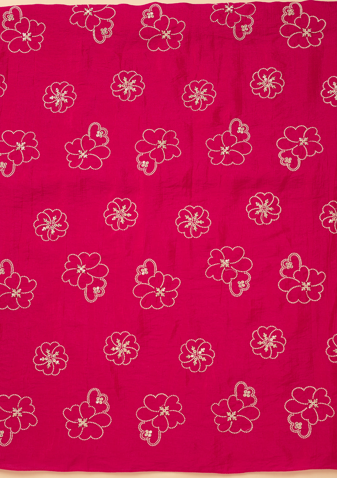 Rani Pink Threadwork Crepe Unstitched Salwar Suit