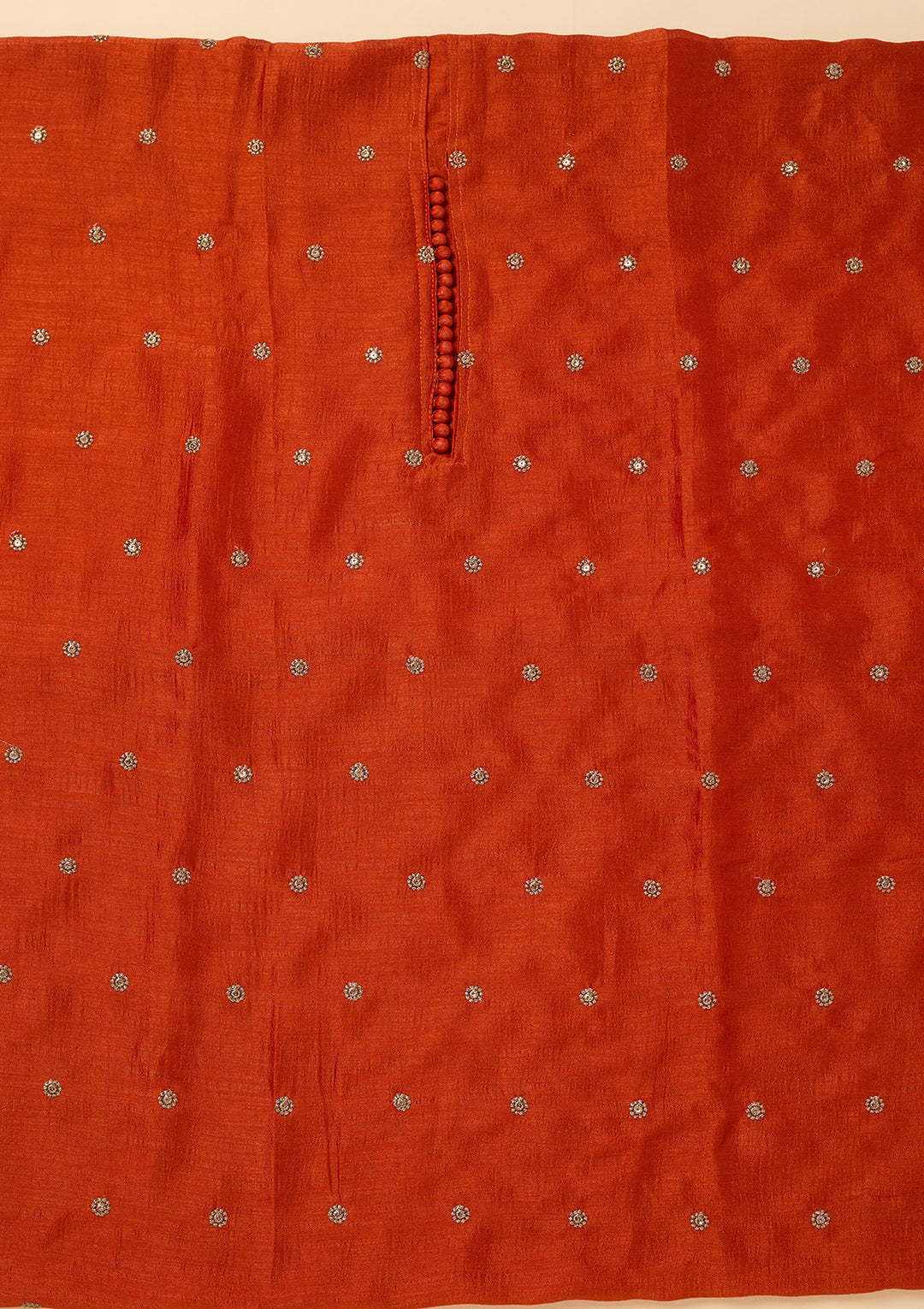 Orange Soft Raw Silk Gold Zariwork Unstitched Dress Material With Matching Bottom And Dupatta