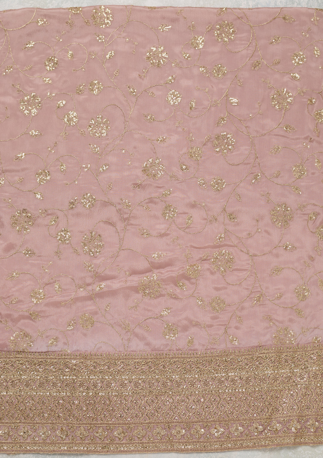 Lavender Zariwork (Gold) Dola Silk Unstitched Salwar Suit