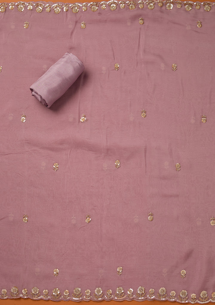 Lavender Cutdana Tissue Unstitched Salwar Suit
