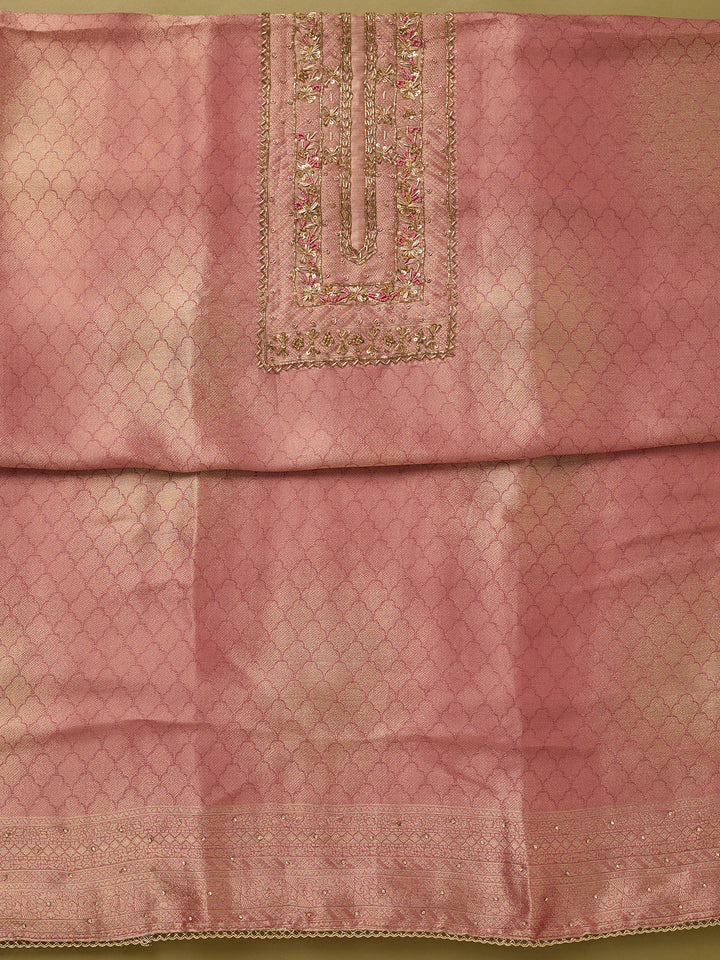 Onion Pink Cutdana Dola Silk Unstitched Salwar Suit