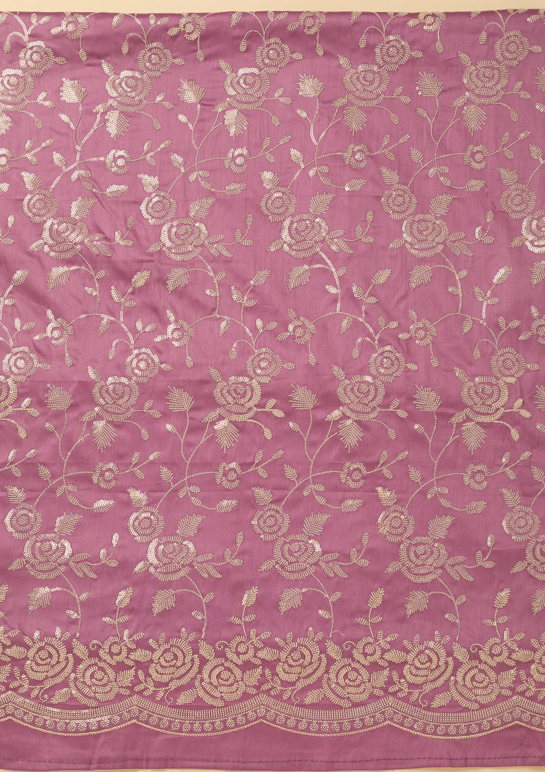 Lavender Sequins Cotton Unstitched Salwar Suit