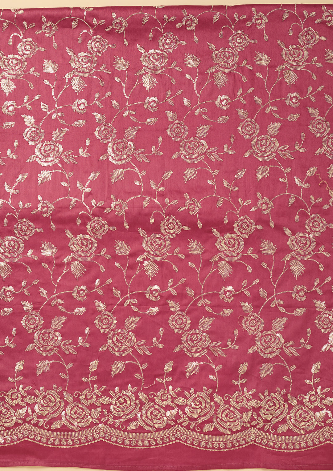 Onion Pink Sequins Cotton Unstitched Salwar Suit