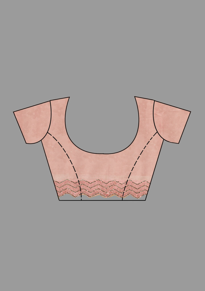 Baby Pink Stonework Satin Saree