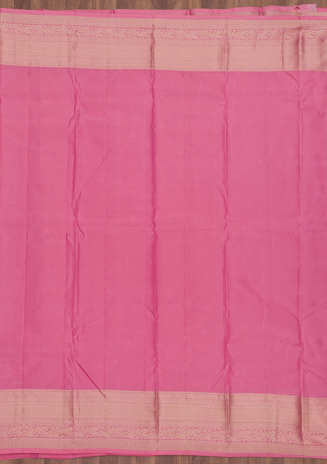 Baby Pink Silk Jaal Gold Zariwork Saree With Matching Blouse Piece
