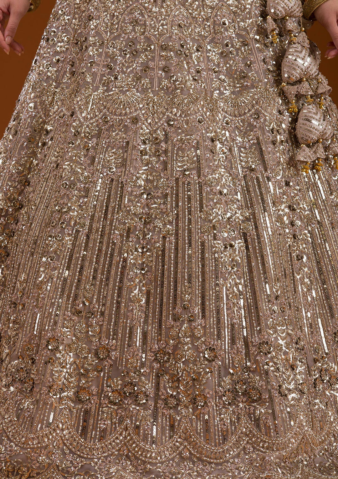 Koskii Silver Net Lehenga – Luxurious Cording Embroidery