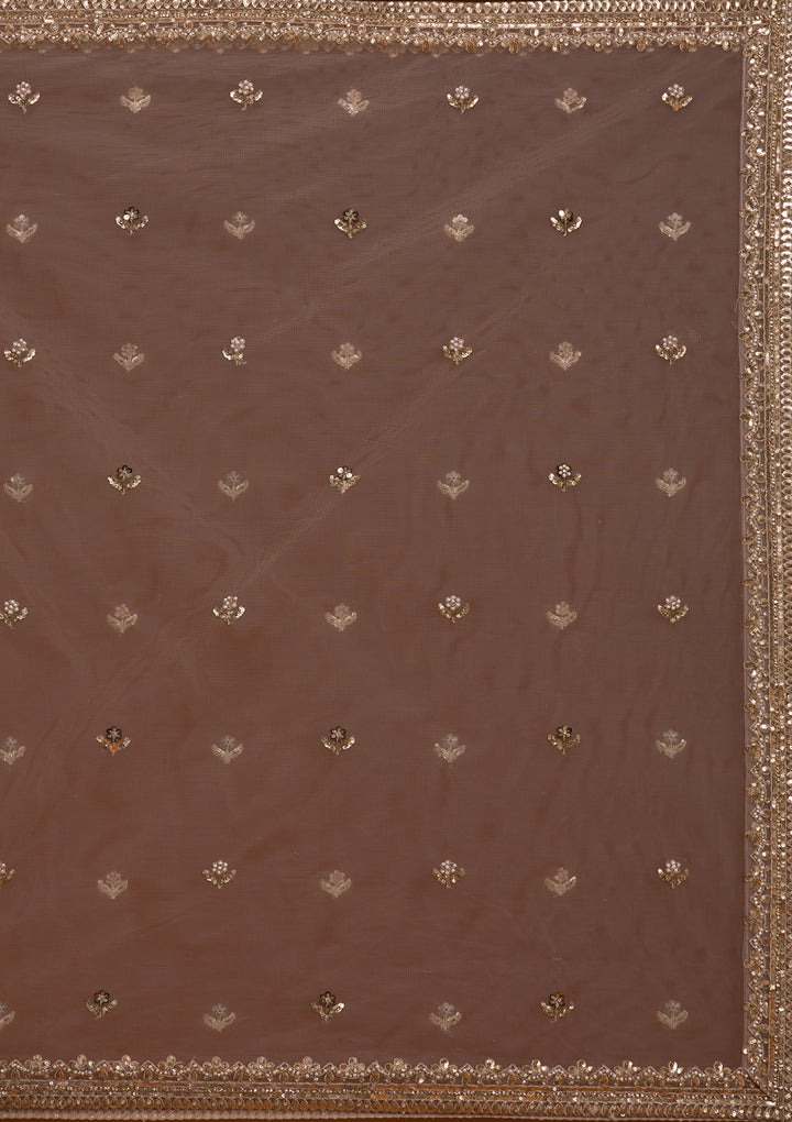 Koskii Silver Net Lehenga – Luxurious Cording Embroidery