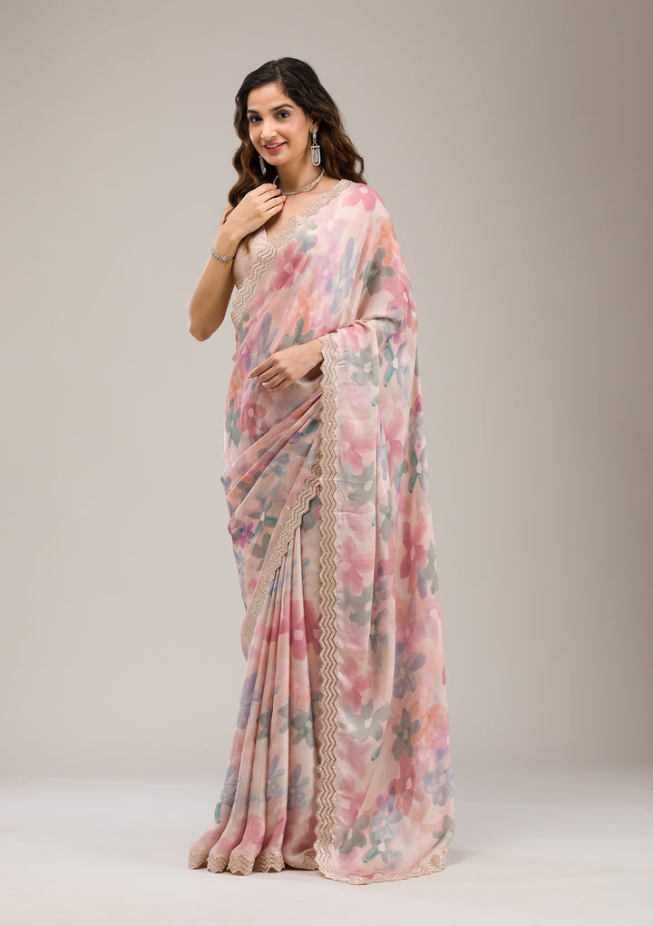 Beige Stonework Georgette Saree