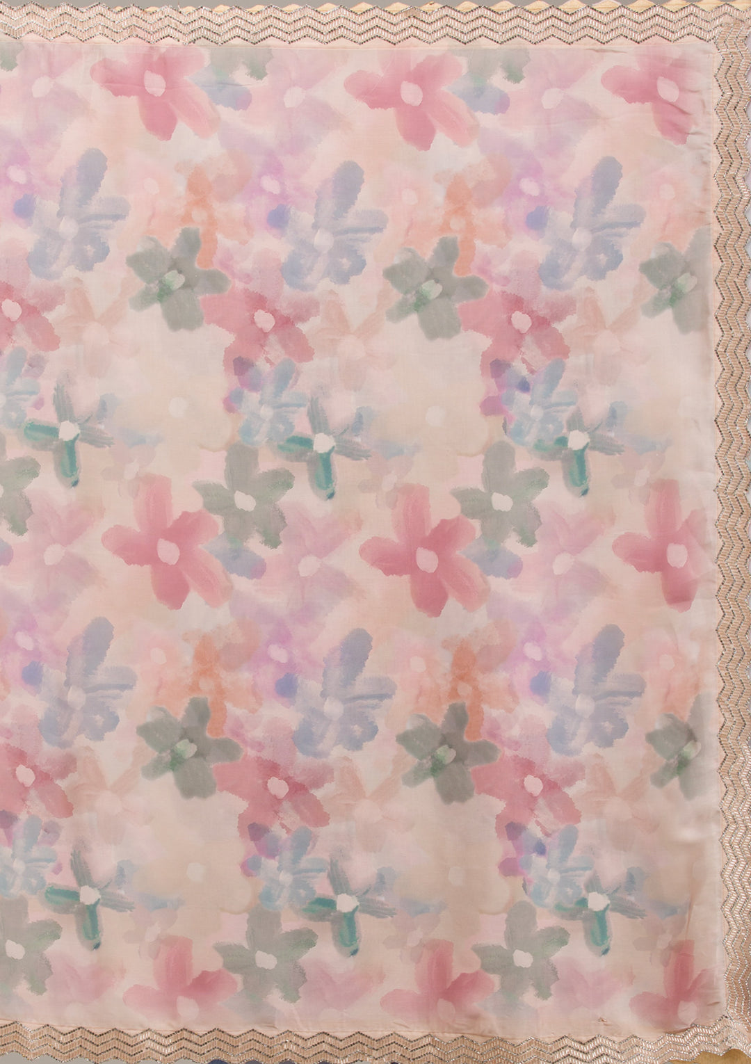 Beige Stonework Georgette Saree