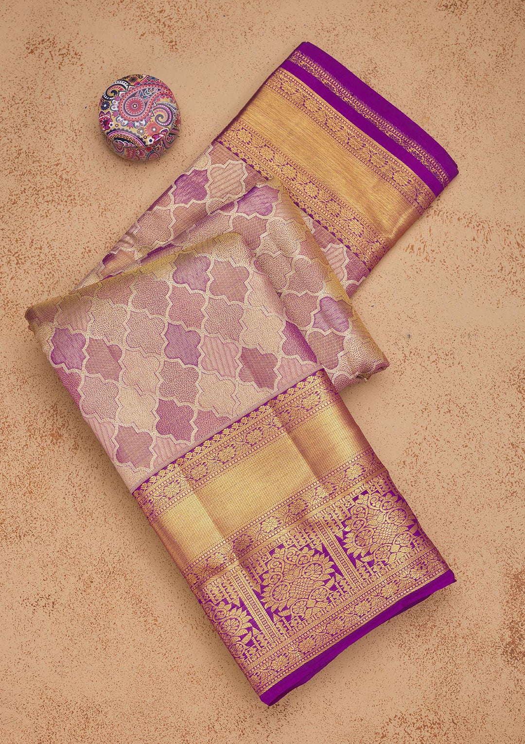Beige Zariwork Pure Silk Saree
