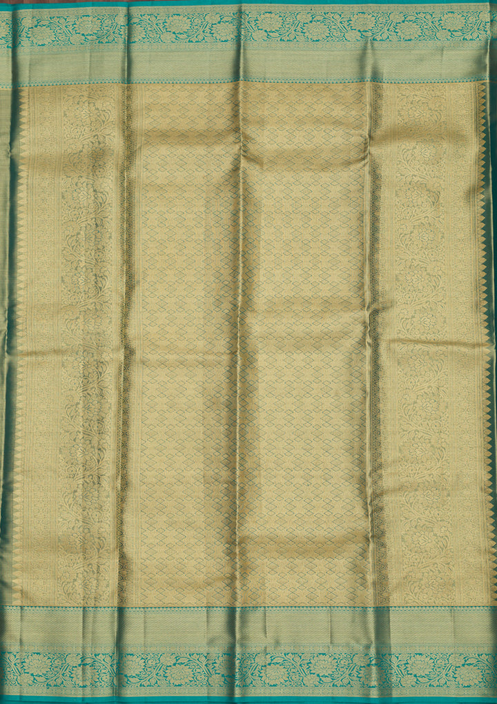 Beige Tissue Jaal Gold Zariwork Saree With Matching Blouse Piece